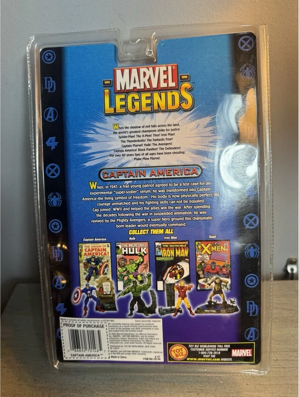 Toy Biz Marvel Legends Series 1 Captain America 6” Figure Comic Book 2002 NEW